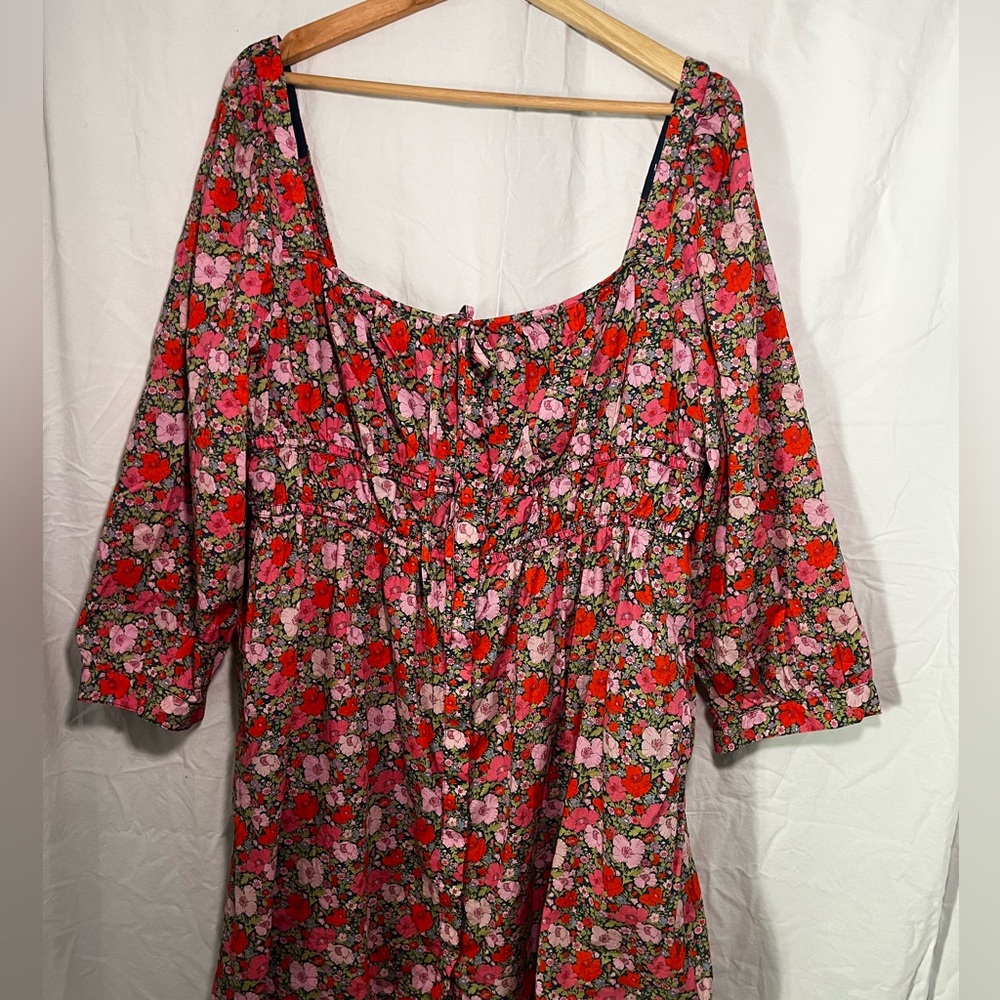 J. Crew Cinched Waist Floral Dress in Liberty Meadow Song Fabric - Plus Size - Picture 2 of 7